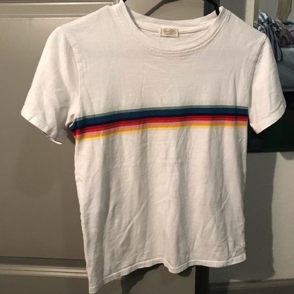 Brandy Melville John Galt Rainbow Cropped Tee - Picture 1 of 2